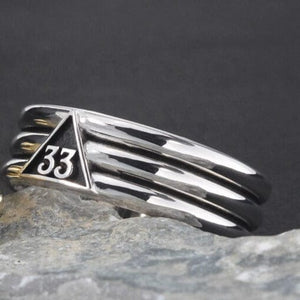 Riaz Impex Masonic Rings Silver Tone / 7 33rd Degree Scottish Rite Sterling Silver Ring