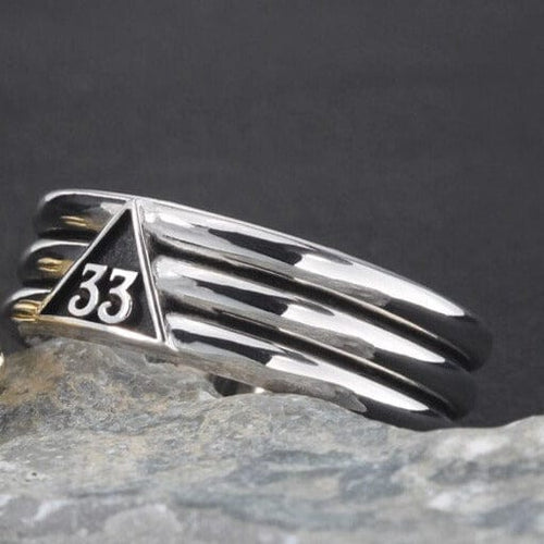Riaz Impex Masonic Rings Silver Tone / 7 33rd Degree Scottish Rite Sterling Silver Ring