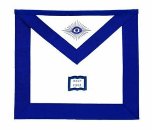 RIAZ IMPEX MASONIC REGALIA MASONIC BLUE LODGE OFFICER CHAPLAIN APRON SILVER CHAIN COLLAR AND JEWEL