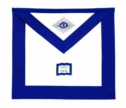 RIAZ IMPEX MASONIC REGALIA MASONIC BLUE LODGE OFFICER CHAPLAIN APRON SILVER CHAIN COLLAR AND JEWEL