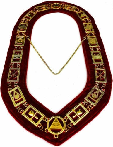 RIAZ IMPEX MASONIC REGALIA Masonic Regalia Royal Arch gold Chain Collar Red Lining Backing pack of 6