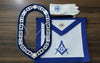 Blue Lodge Chain Collar, Master Mason Apron with Square & Compass Gloves Set