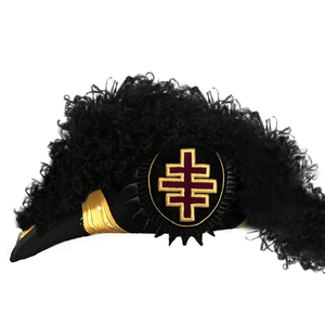 Riaz Impex Masonic Caps & Hats Grand Encampment Knights Templar Chapeau – All Black Plumes