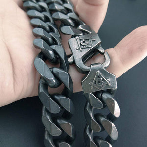 Masonic Stainless Steel Chain – Engraved Clasp – product view