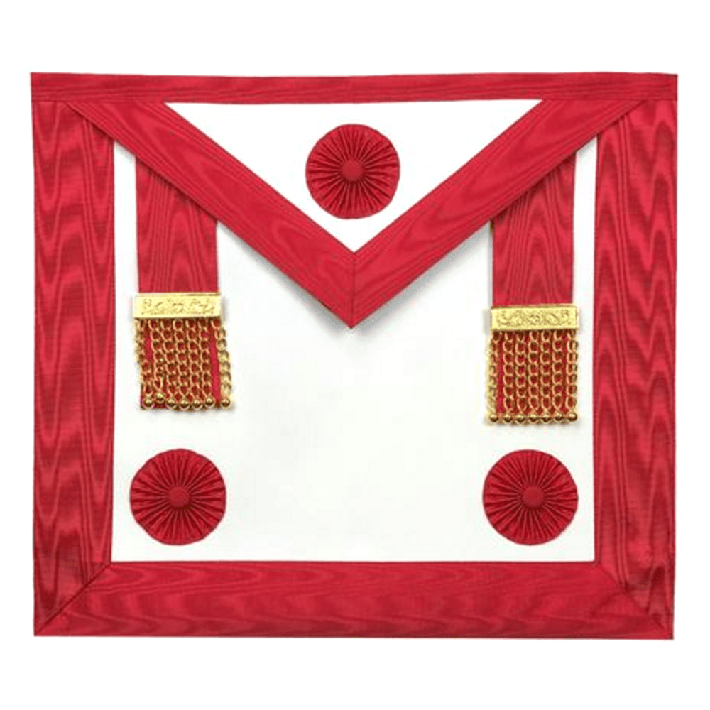 Riaz Impex Masonic Aprons Master Mason Scottish Rite Apron – Turquoise Moire with Rosettes