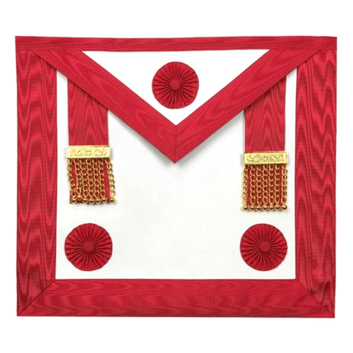 Riaz Impex Masonic Aprons Master Mason Scottish Rite Apron – Turquoise Moire with Rosettes