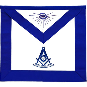 Past Master Blue Lodge Apron – Royal Blue Grosgrain Ribbon – product view