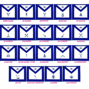Officers Blue Lodge Officer Apron Set – Blue Ribbon Machine Embroidery (Set of 19)