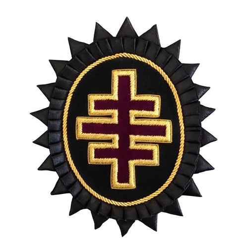 Grand Encampment Knights Templar Chapeau Rosette – Hand Bullion Embroidery – product view