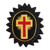 Past Commander Knights Templar Chapeau Rosette – Hand Bullion Embroidery with Rays
