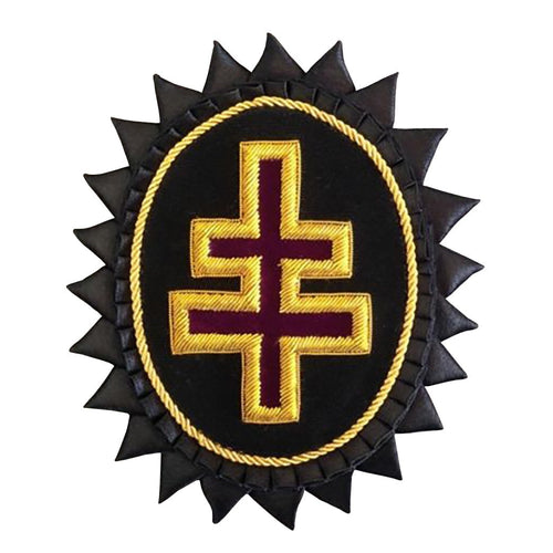 Grand Encampment Officer Knights Templar Chapeau Rosette – Hand Bullion Embroidery – product view