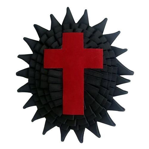 Sir Knight Knights Templar Chapeau Rosette Illinois Regulation – Hand Bullion Embroidery Cross – product view