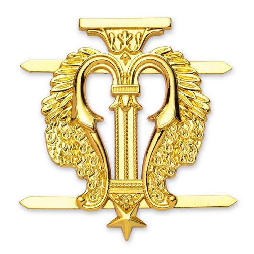Organist Blue Lodge Officer Collar Jewel – Gold Plated – product view