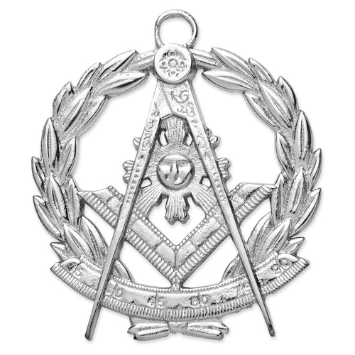 Grand Past Master Blue Lodge Collar Jewel – Quadrant & Square With Wreath – product view