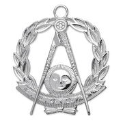 Grand Past Master Blue Lodge Collar Jewel – Silver With Wreath