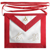 Master Mason Scottish Rite Apron – Red With Gold Square & Compass