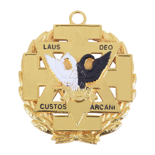 33rd Degree Scottish Rite Collar Jewel – White & Black With Gold Coated – product view