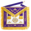 Grand Master Blue Lodge Apron – Purple With Gold Emblem With Wreath