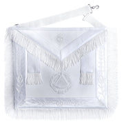 Deputy Grand Master Blue Lodge Apron – All White With Braid & Fringe