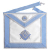 Master Mason Blue Lodge Apron – Light Blue & White With Embroidery