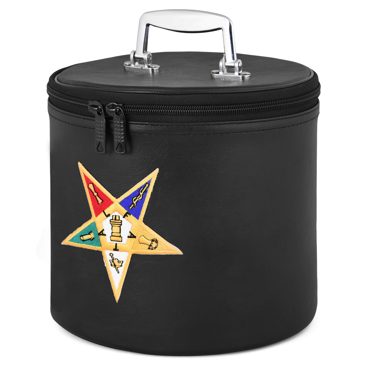 OES Fez Case – Black Imitation Leather with OES Emblem – detail 2