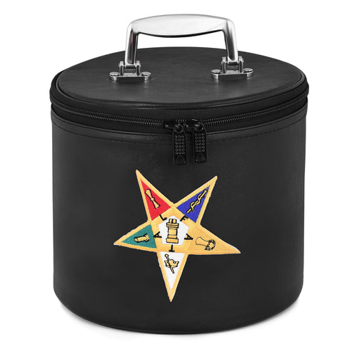 OES Fez Case – Black Imitation Leather with OES Emblem – product view