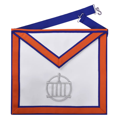 Installed Worthy Master St. Lawrence the Martyr Apron – Silver Gridiron – product view