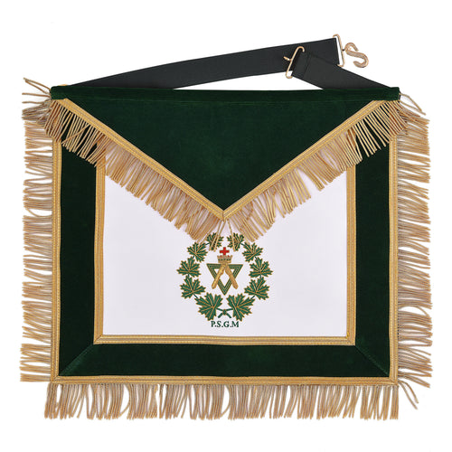 Past Sovereign Grand Master Allied Masonic Degrees Apron – Forest Green Velvet – product view