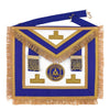 Past Master Blue Lodge Apron – Blue Ribbon With Hand Embroidery Bullion And Chain Tassels