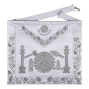 Master Mason Blue Lodge Apron – Quality A Silver Bullion Pillars & Working Tools