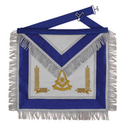 Past Master Blue Lodge Apron – Gold Bullion With Silver Braid Fringe