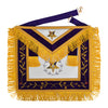 Worthy Patron OES Apron – Purple Velvet With Square & Compass G With Silver Wreath