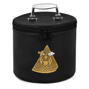 Past Potentate Shriners Fez Case – Black Synthetic Leather With Pyramid Emblem