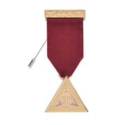 Grand High Priest Allied Masonic Degrees Breast Jewel – Gold Plated With Ribbon