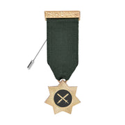 Red Cross Of Babylon Breast Jewel – Gold Plated With Green Ribbon
