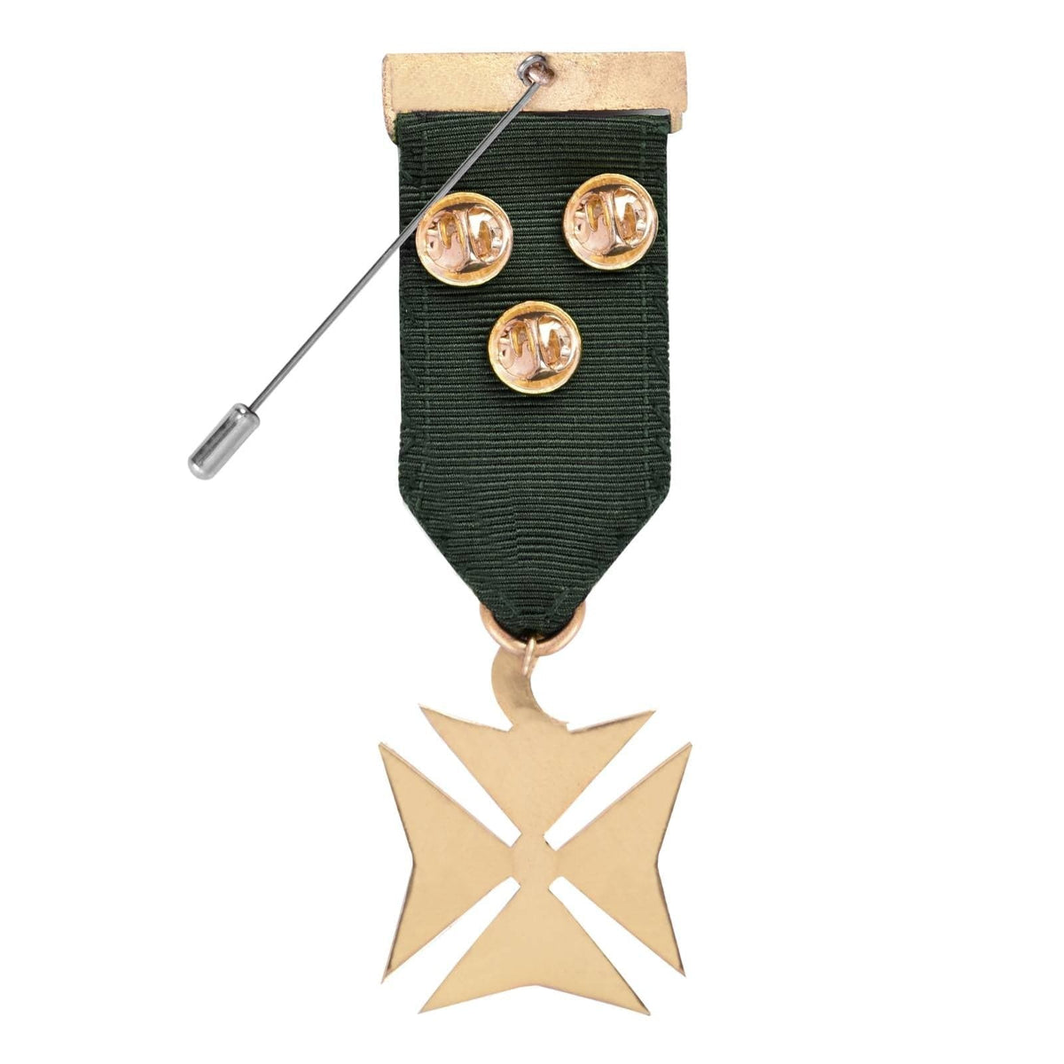 Riaz Impex Masonic Jewels Knights Of Constantinople Breast Jewel – Gold Plated With Green Ribbon