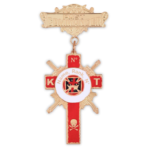 Past Commander Knights Templar Breast Jewel – Gold & Red Plating – product view