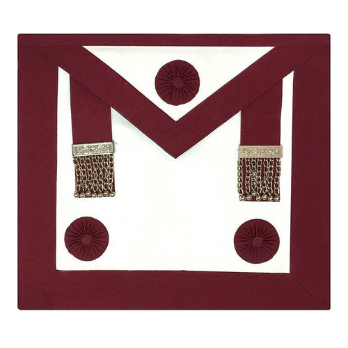Provincial Steward Craft Apron – White & Maroon – product view