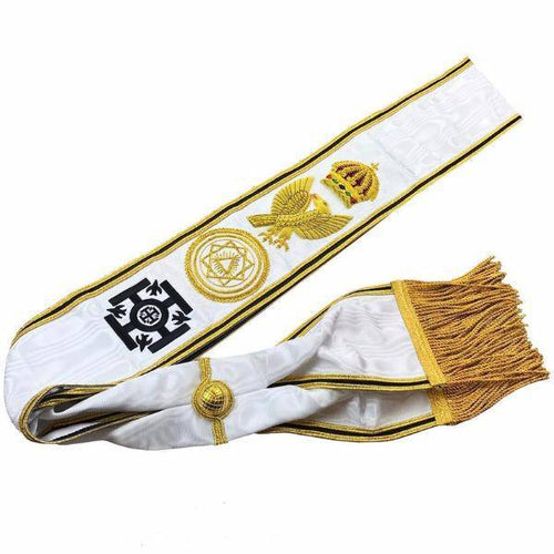 Grand RCC Red Cross Of Constantine Sash – White Moire Ribbon – product view
