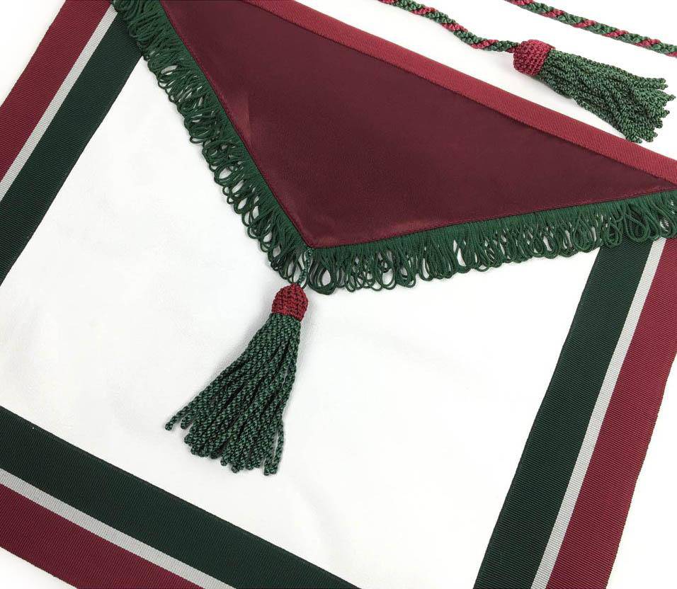 Member The Royal Order of Scotland Apron – White, Maroon & Green – detail 2