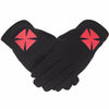 Knights Templar Gloves – Black Cotton with Red Nordic Cross