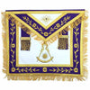 Past Master Blue Lodge Apron – White & Purple with Gold Machine Embroidery