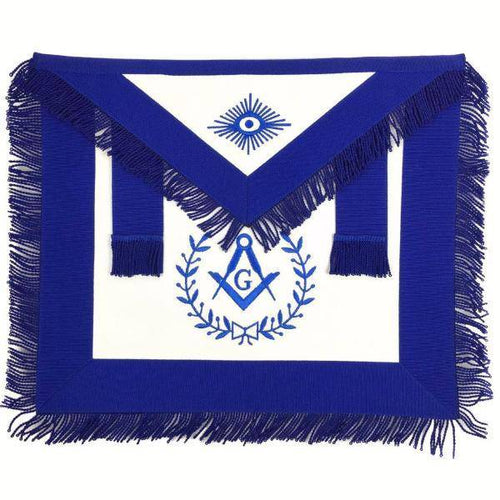 Master Mason Blue Lodge Apron – Royal Blue & White – product view