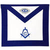 Master Mason Blue Lodge Apron – White & Navy Blue Ribbon