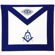 Master Mason Blue Lodge Apron – White & Navy Blue Ribbon