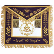 Past Master Blue Lodge Apron – Royal Purple Velvet with Gold Fringe