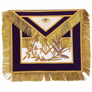 Master Mason Blue Lodge Apron – Purple Velvet with Gold Fringe Hand Embroidered