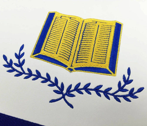 Officers Blue Lodge Officer Apron Set – Royal Blue Ribbon Machine Embroidery (Set of 11) – detail 2