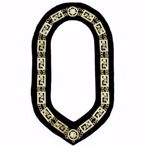 Scottish Rite Chain Collar – Gold Plated on Blue Velvet – product view