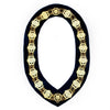 OES Chain Collar – Gold Plated Square & Compass on Blue Velvet